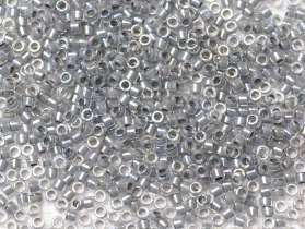 Бисер Япония MIYUKI Delica цилиндрический 11/0 5г DB-0081 темно-серый радужный с цветной линией