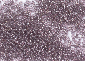 Бисер Япония круглый 15/0 10 г 1010 аметист, серебряная линия внутри
