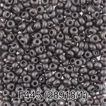 Бисер Чехия " GAMMA" круглый 6 10/ 0 2. 3 мм 5 г 1- й сорт F445 т. серый мат. ( 28918/ 1 ) 